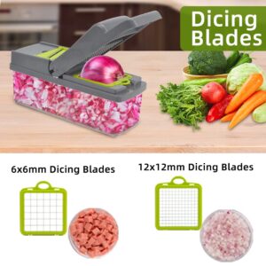 YOUNGER-RIS Vegetable Chopper, 15 in 1 Chopper Vegetable Cutter, Kitchen Pro Food Chopper Slicer Dicer with Glove, Egg Veggie Chopper with 8 Blades, Carrots Onions Garlic Fruits Chopper with Container