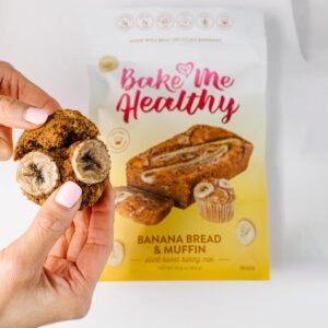 Bake Me Healthy Banana Bread Mix - 10.8 oz / 306 g - Vegan, Non-GMO, Dairy & Gluten Free Muffins - No Refined Sugar Plant-Based Baking Mix - Makes 12 Fluffy Banana Muffins or 1 Banana Loaf