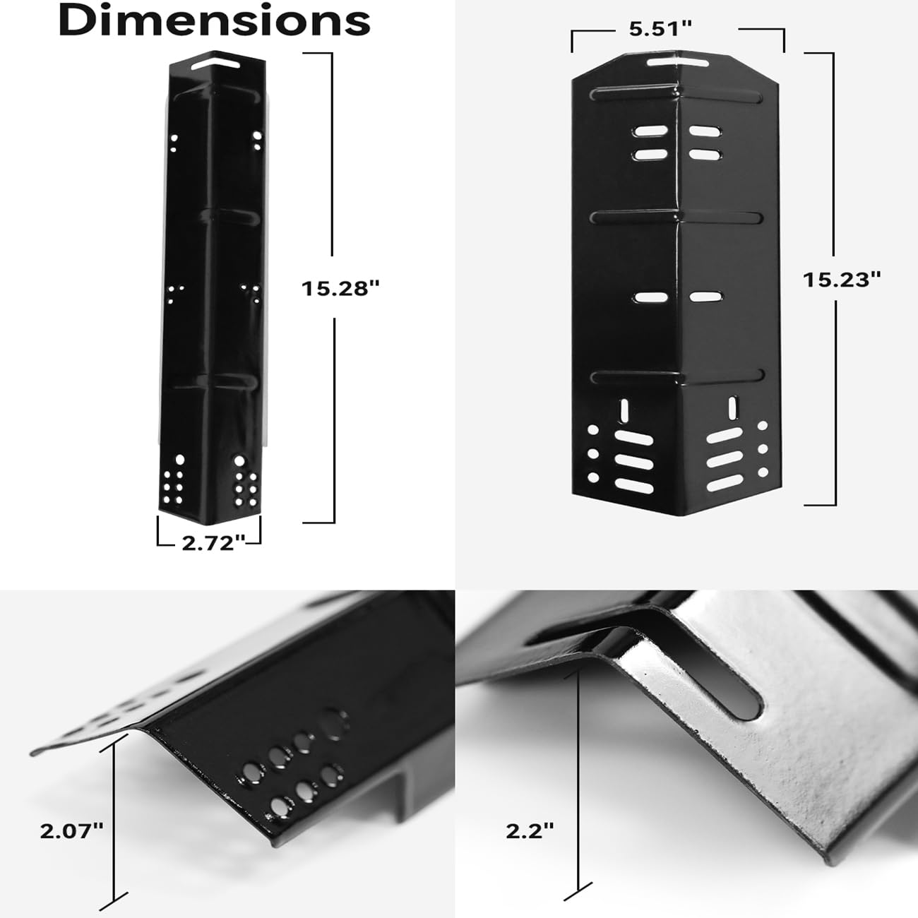 FIRXZYMZ Grill Heat Plate Replacement for Dyna-Glo 5 Burner DGH474CRP DGH483CRP DGH485CRP, Dyna-Glo 4 Burner DGH450CRP Grills, Porcelain Steel Heat Plate, 5 Pack