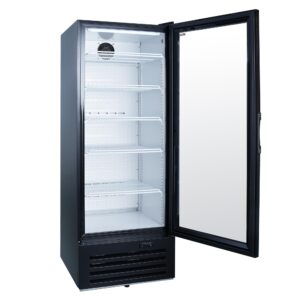 HCK Commercial Beverage Refrigerator 23 inch,10 cu.ft with Single Glass Door,Built-in or Freestanding for Supermarket, Shop,Bar,Restaurant,etc C280MX