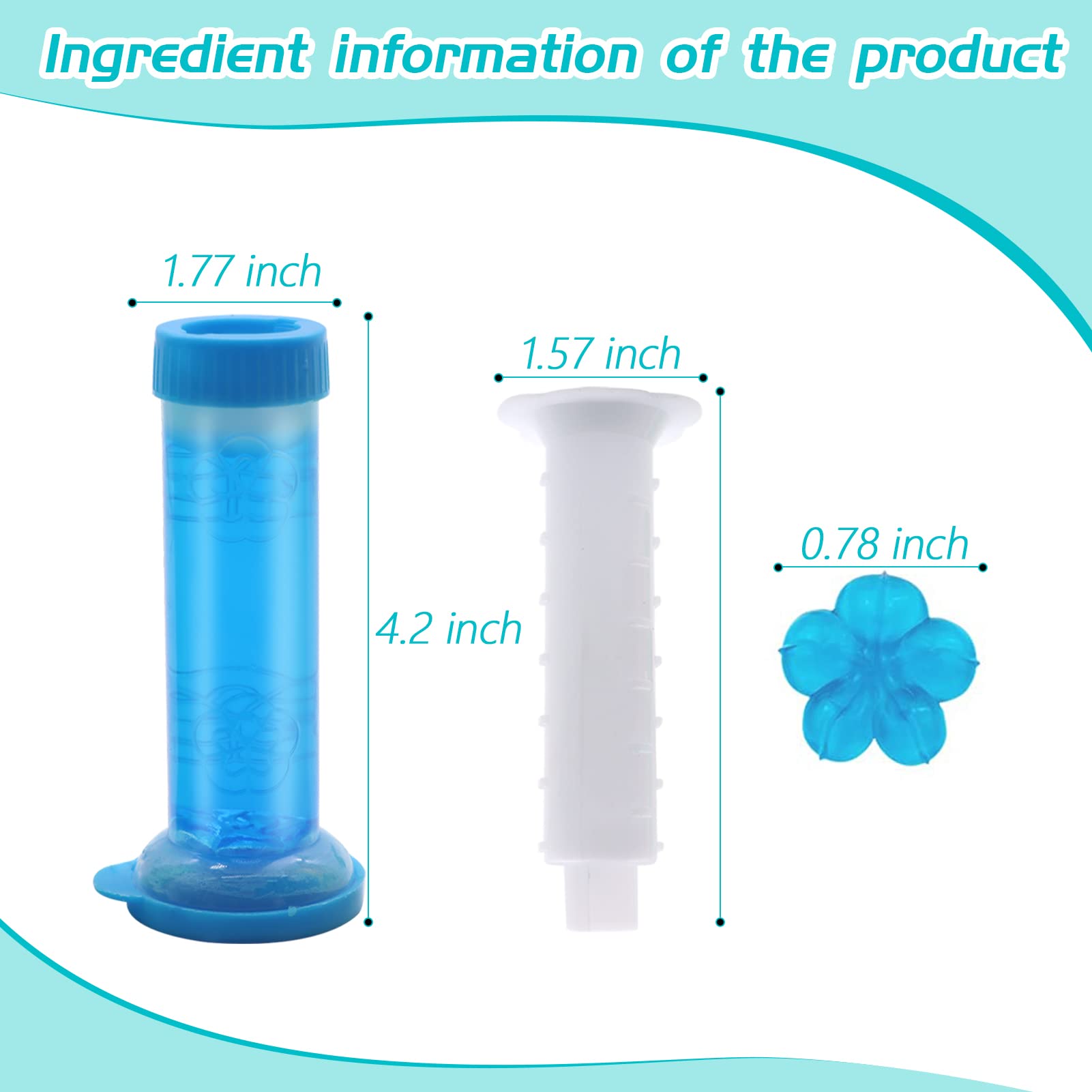 Ayipaqen Toilet Gel Stamp 4PCS/52 Count Flower Fragrance Bathroom Toilet Gel Stamp Refills Flower Stamp Gel with Air Freshening Scent