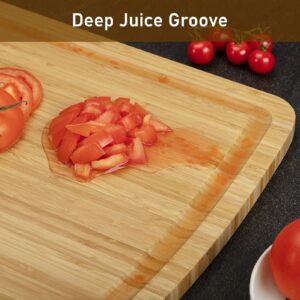 Extra Large Bamboo Cutting Board for Kitchen, 30 x 20 Inch Large Butcher Block Chopping Board with Juice Groove, XXXL Carving Board for Turkey, Meat, Vegetables, BBQ