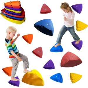 juoe 15pcs non-slip plastic balance stepping stones for kids,up to 220 ibs for obstacle courses coordination game sensory toys for toddlers,indoor or outdoor play equipment toys toddler ages 3-8+