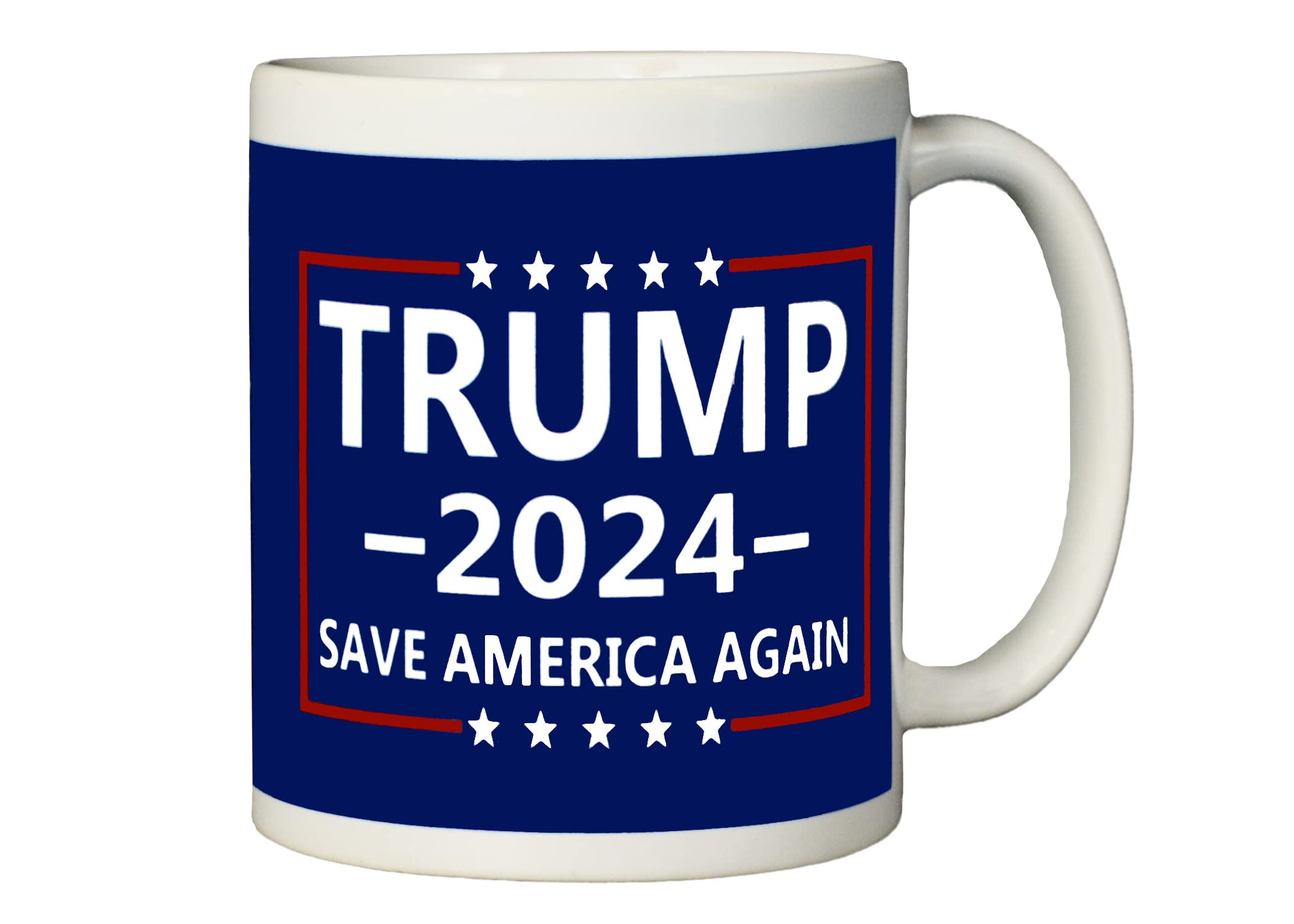 Rogue River Tactical Donald Trump 2024 Coffee Mug Save America Again Trump 2024 Novelty Cup President of The United States MAGA (Blue)