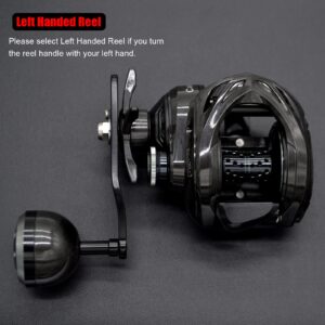 CAMEKOON Carbon 300 Baitcasting Fishing Reel, High Line Capacity Baitcaster Reels, 6.3:1 Gear Ratio, 10+1 Stainless Steel Ball Bearings, 10 Button Magnetic Brakes, Carbon Fiber Frame and Side Covers