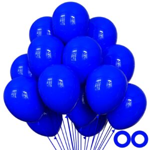 60pack royal blue balloons, 12inch dark blue party balloons helium quality latex ballons for birthday graduation baby shower baseball wedding nautical party decorations (2 blue ribbons)