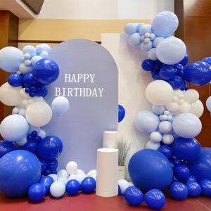 60Pack Royal Blue Balloons, 12inch Dark Blue Party Balloons Helium Quality Latex Ballons for Birthday Graduation Baby Shower Baseball Wedding Nautical Party Decorations (2 Blue Ribbons)