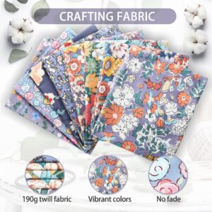 UPSYTIO 8PCS Cotton Fabric Bundles - 18 × 22 Inches Floral Printed Fat Quarters Quilting Sheets for Sewing Crafts Patchwork and DIY Projects(Floral)