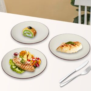 Lerinseu Round Dinnerware Set, 16 Piece Dishes set with 4-Piece Dinner Plates, Dessert Plate,Bowls and Mugs, Plate and Bowls set,Service for 4,Safety for Microwave & Dishwasher (Beige)