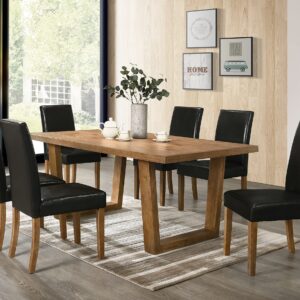 Dining Room Kitchen Table Chairs Set Model 3091 7pc Color Driftwood Complete Set 1 Table with 6 Chairs