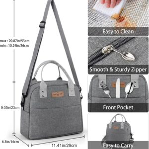 Insulated Lunch Bags for Women Men - Reusable Cooler Lunch Box for Office, Work, Picnic, Beach- Freezable Lunch Bag Organizer for adults - Leakproof lunch bag with adjustable shoulder strap.