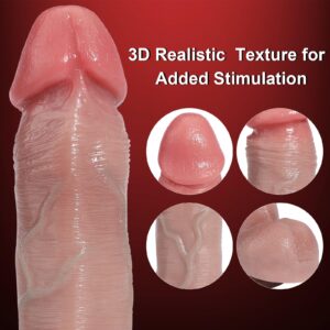 8.3” Realistic Dildo Dual Density Fat Dildo Lifelike Cock for Women Masturbation Pleasure, G Spot Dildo Silicone Penis with Squeezable Glans & Balls Adult Sex Toy with Suction Cup for Hands-free Play