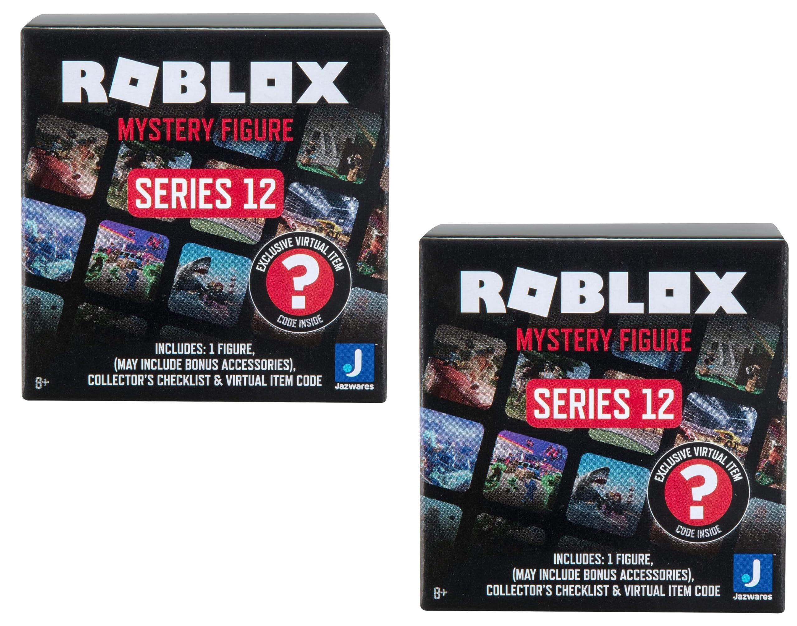 Roblox Action Figure Mystery Blind Box, 2-pack - Series 12 - Mix & Match Collectible Minifigures & Accessories w/Exclusive Virtual Item Code - Gift for Kids - 8+