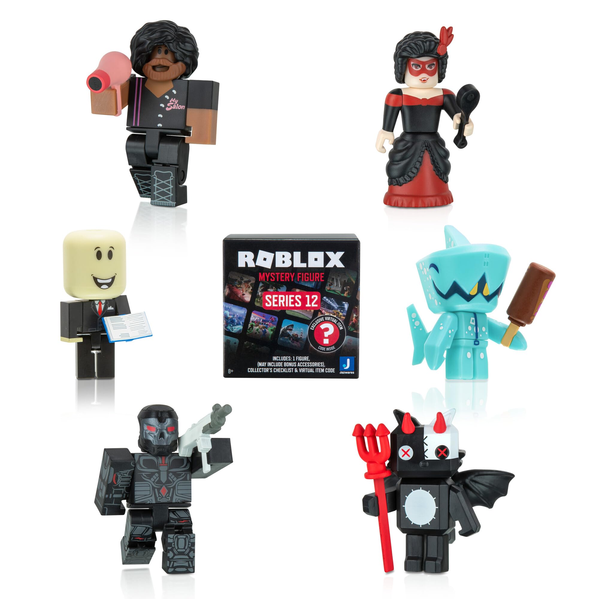 Roblox Action Figure Mystery Blind Box, 2-pack - Series 12 - Mix & Match Collectible Minifigures & Accessories w/Exclusive Virtual Item Code - Gift for Kids - 8+