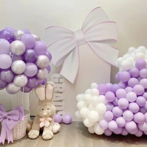 Light Purple Balloons, 100 pcs Pastel Purple Latex Balloons 10 Inch, Baby Purple Party Balloons for Baby Shower Birthday Gender Reveal Wedding Party Decorations