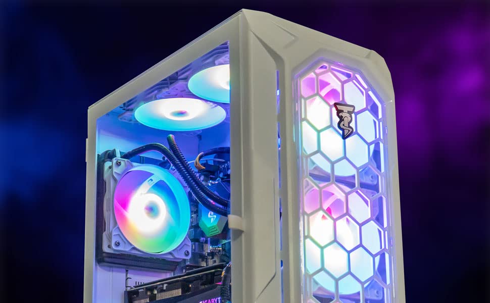 ViprTech Ghost 3.0 Liquid-Cooled PC - AMD Ryzen 5 5600X (12-LCore 4.6Ghz), RTX 4060 8GB, 32GB DDR4 3200 RAM, 1TB NVMe SSD, VR-Ready, Streaming, WiFi, RGB, Win 11, Warranty, Gaming Desktop Computer