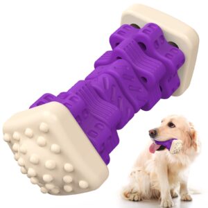 tough dog toys for aggressive chewers,dog puzzle toys indestructible dog toys, interactive dog chew toys with beef flavor rubber dog enrichment toys for small/medium/large dogs