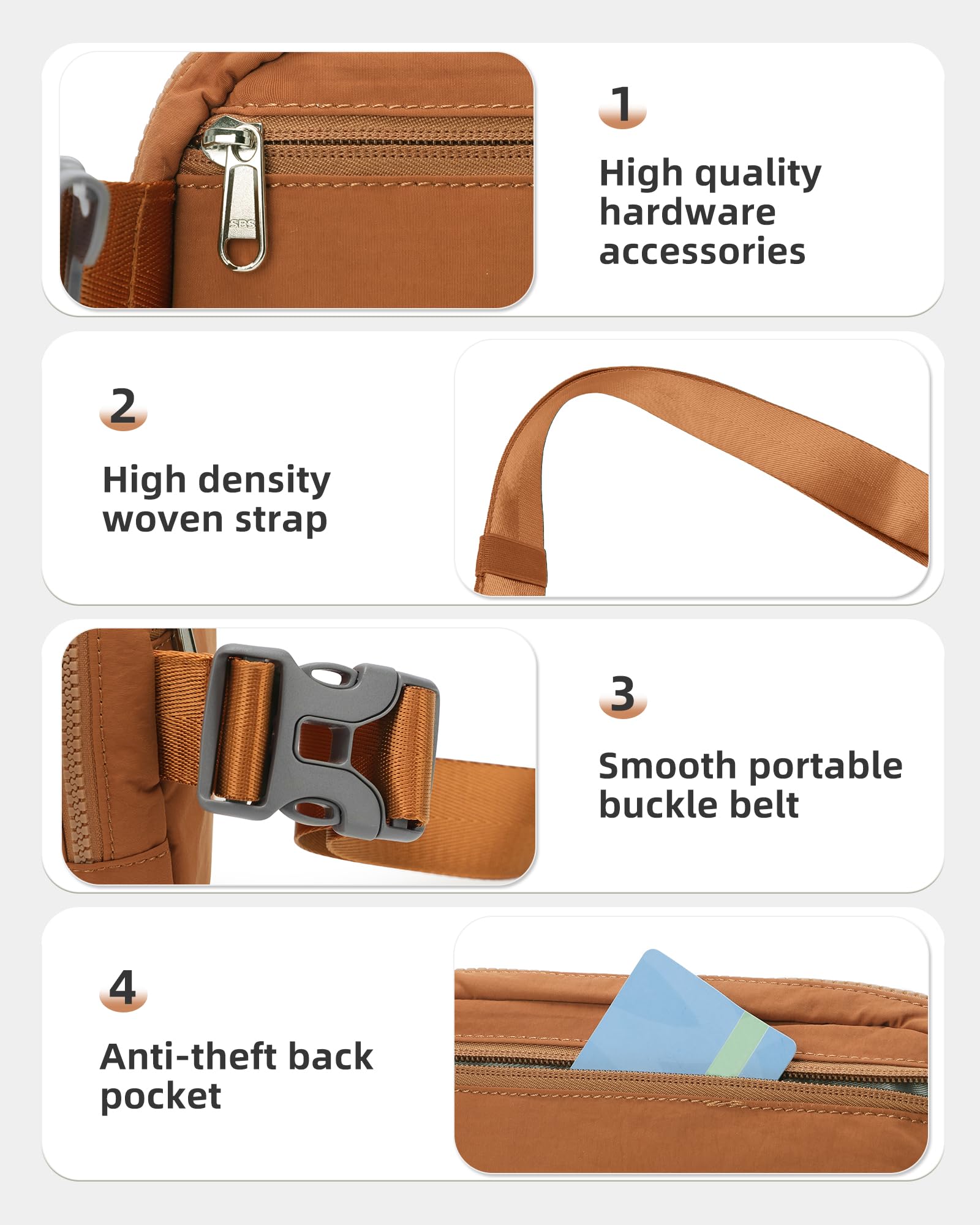 fanny pack,crossbody bags for women trendy,mini belt bag,fashion waistpacks,sling bag for men,waist bag,for Workout Running Traveling Hiking,brown