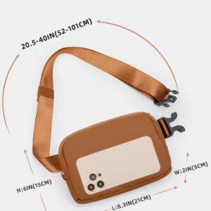 fanny pack,crossbody bags for women trendy,mini belt bag,fashion waistpacks,sling bag for men,waist bag,for Workout Running Traveling Hiking,brown