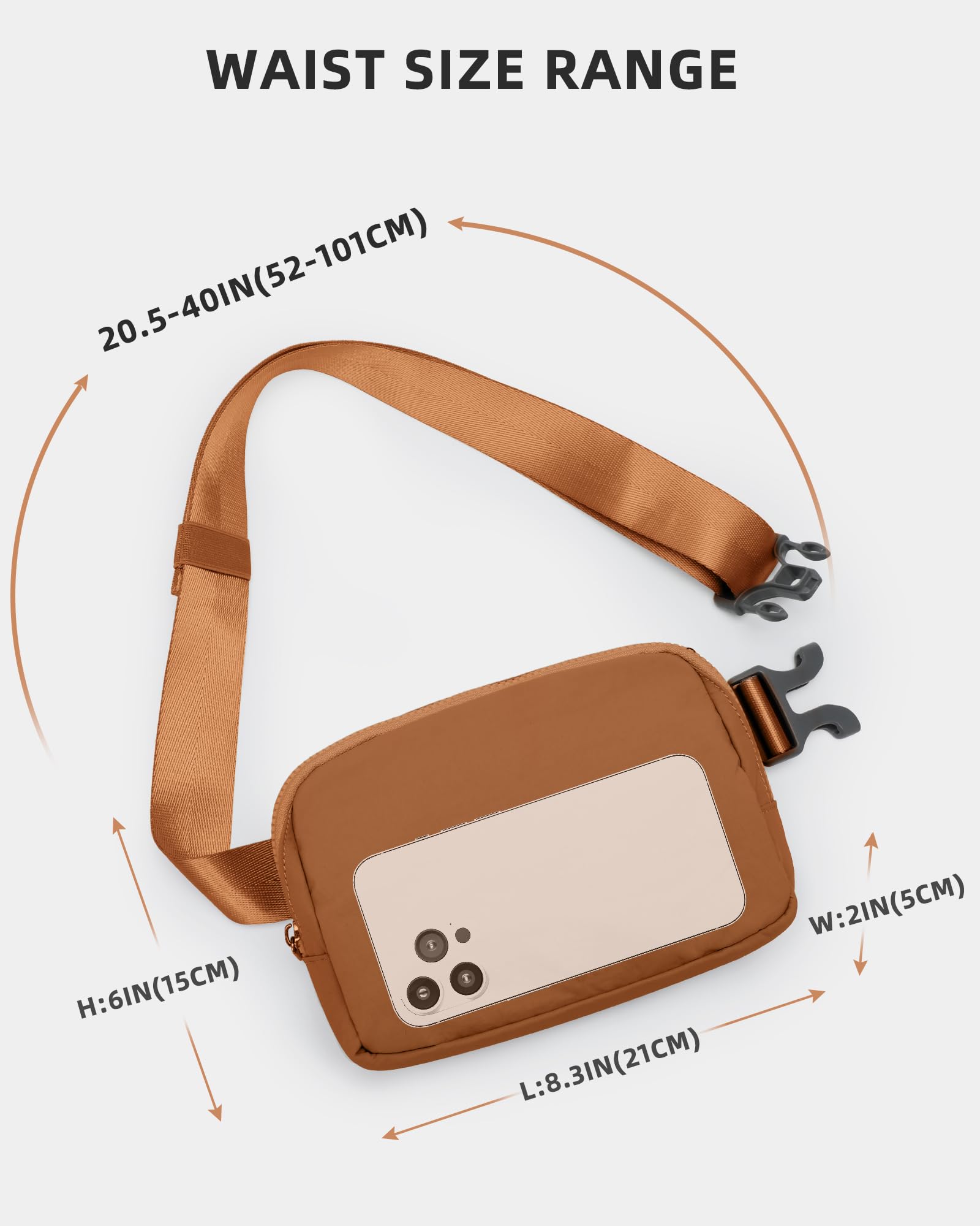 fanny pack,crossbody bags for women trendy,mini belt bag,fashion waistpacks,sling bag for men,waist bag,for Workout Running Traveling Hiking,brown