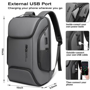 BANGE Business Laptop Smart backpack Can Hold 15.6 Inch Laptop Commute Backpack Carry on bag for men and women (Grey)