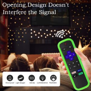 Silicone Roku Controller Cover fits for Hisense Roku TV Remote Cover | Westinghouse Roku TV Remote Case with Tracker Glow in The Dark