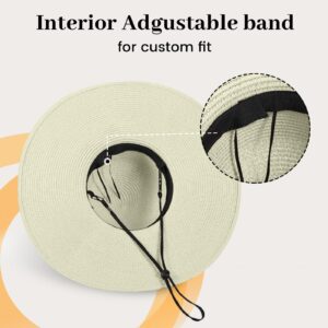 Beach Hats for Women, Wide Brim Sun Hat for Women UPF 50+ UV Sun Protection Floppy Straw Sun Hat Foldable Roll up Cap