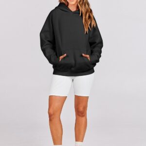 ANRABESS Women Oversized Hoodies Long Sleeve Fleece Basic Pullover Sweatshirts 2024 Fall Trendy Y2K Outfits Black Small