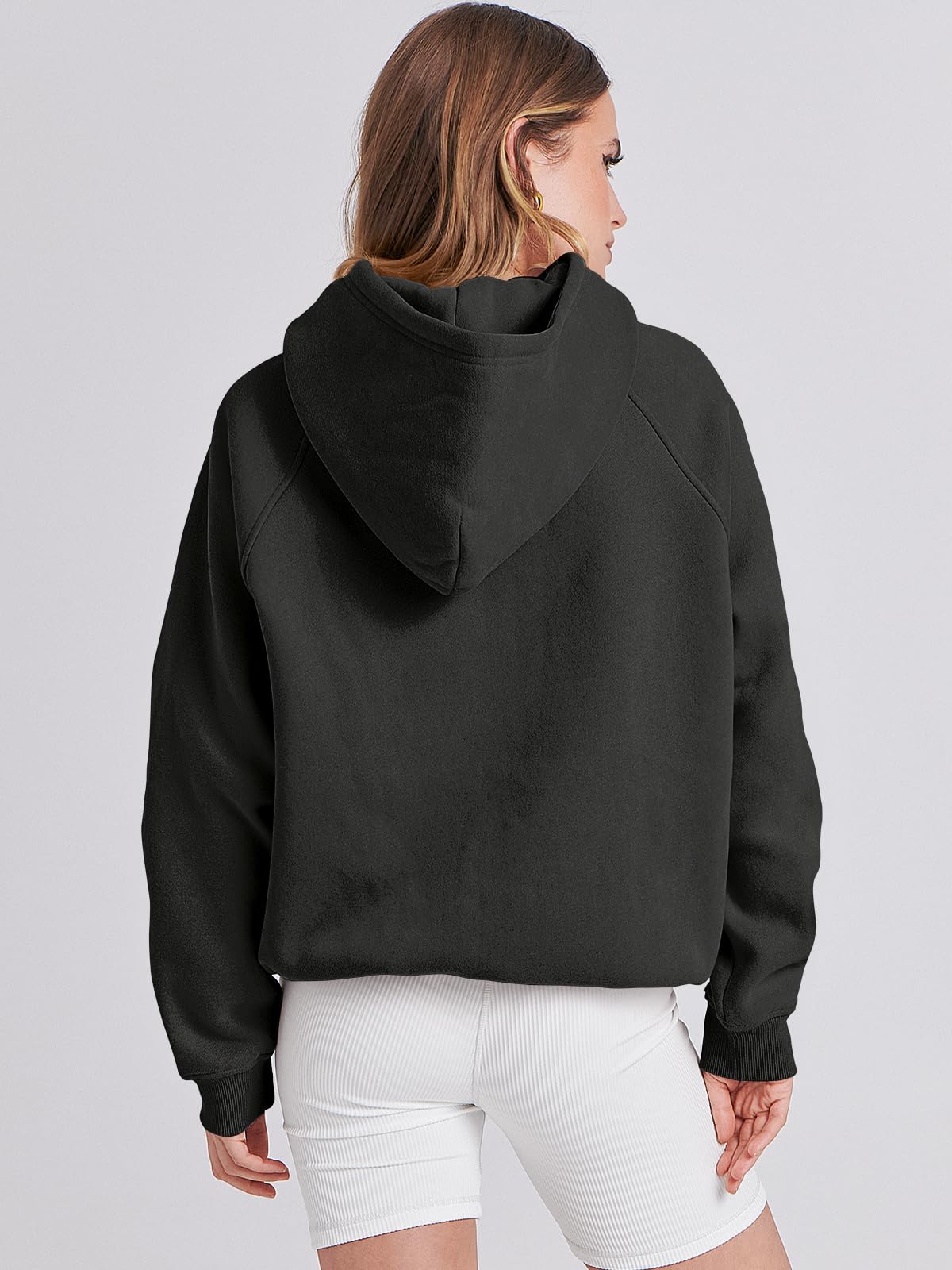 ANRABESS Women Oversized Hoodies Long Sleeve Fleece Basic Pullover Sweatshirts 2024 Fall Trendy Y2K Outfits Black Small