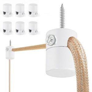 Adcssynd 6 Pack Upgrade Version Ceiling Hooks for Hanging Lights, White Ceiling Hook Super Load, Swag Hooks for Ceiling Hanging, Modern Swag Hook for Hanging Lighting Fixture- Easy to Use