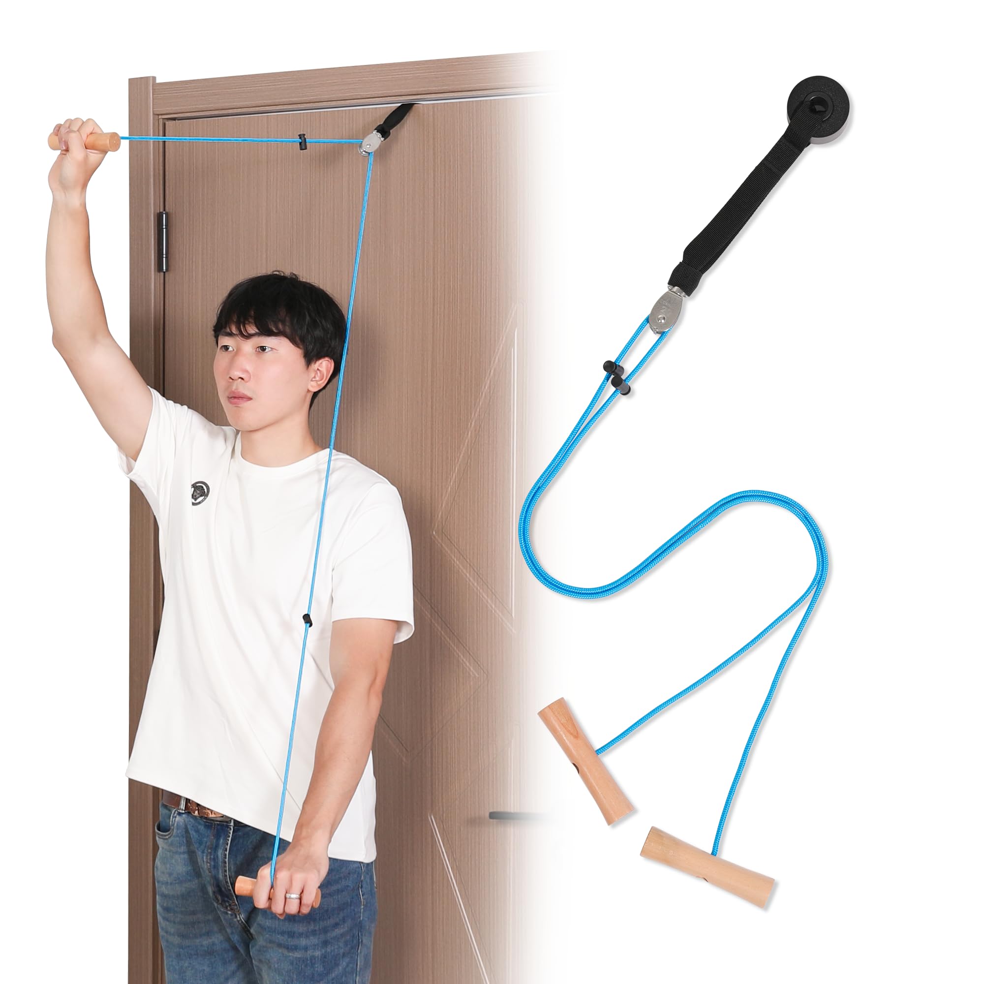 Shoulder Pulley for Physical Therapy, Shoulder Pulley, Over The Door Pulley for Shoulder Rehab with Durable Metal Pulley, Aids Recovery and Rehabilitation, Improve and Strengthen Mobility