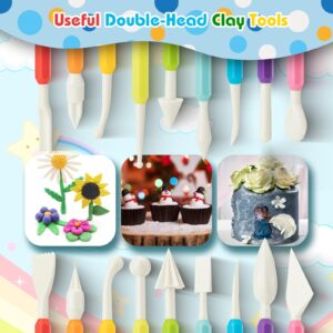 UUSYCUN 9PCS Clay Tools for Kids & Adult, UUSYCUN Plastic Air Dry Clay Tools Kit, Double-Head Clay Sculpting Tools for Pottery, Polymer, Air Dry Clay, Modeling, Shaping, Cake Decoration