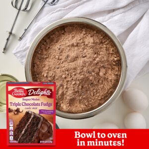 Betty Crocker Delights Super Moist Triple Chocolate Fudge Cake Mix, 13.25 oz