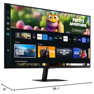 SAMSUNG 32-Inch M50C Series FHD Smart Computer Monitor with Streaming TV, Gaming Hub, Remote PC Access, Multiple Ports, Mobile Connectivity, Built-in IoT Hub, LS32CM502ENXGO, Black