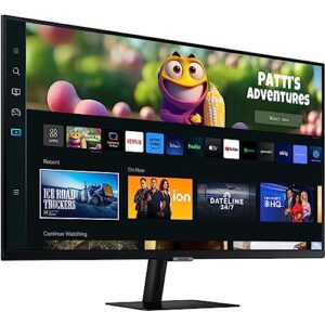 samsung 32-inch m50c series fhd smart computer monitor with streaming tv, gaming hub, remote pc access, multiple ports, mobile connectivity, built-in iot hub, ls32cm502enxgo, black