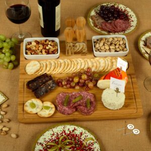 Picnic at Ascot NCAA Alabama Crimson Tide Officially Licensed Bamboo Cheese/Charcuterie Board with knife Set & cheese Markers