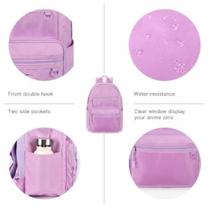 STEAMEDBUN Aesthetic Backpack for Teen Girls, Kawaii Backpack for School, Cute Ita Backpack with Insert(purple)