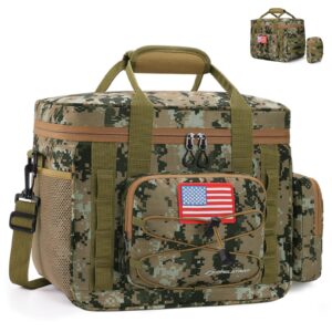 maelstrom tactical lunch box, insulated lunch bag for men, durable leakproof soft cooler bag with detachable molle bags, large lunch tote for adult women work,picnic,20 cans/15 l, camouflage