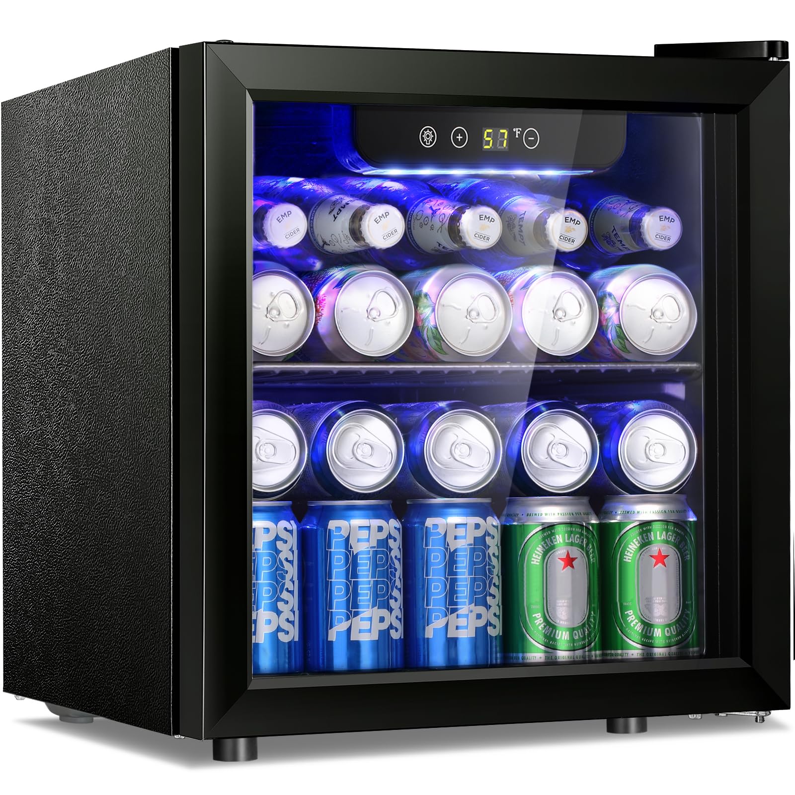 Antarctic Star 12 Bottle/48 Can Beverage Refrigerator, Wine Cooler/Cabinet, Mini Drink Fridge, Clear Front Glass Door Counter Top Red Cellar Beer Soda Bar Quiet Compressor Freestanding 1.3 cu.ft.……