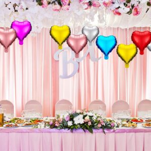 50pcs 5inch Small Star-shaped Helium Foil Balloons Wedding Birthday Party Backdrop Decor Air Inflatable Globos Child Gift Toy Supply Anniversary Graduation Party Decoration,Assorted Color (Heart)