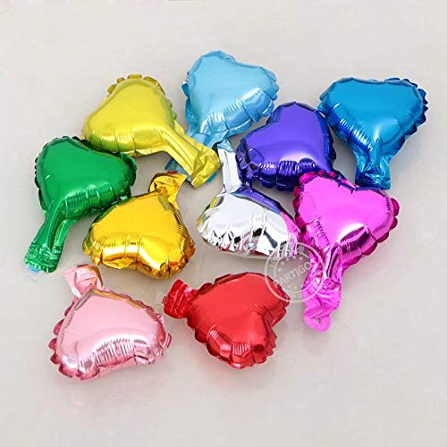 50pcs 5inch Small Star-shaped Helium Foil Balloons Wedding Birthday Party Backdrop Decor Air Inflatable Globos Child Gift Toy Supply Anniversary Graduation Party Decoration,Assorted Color (Heart)