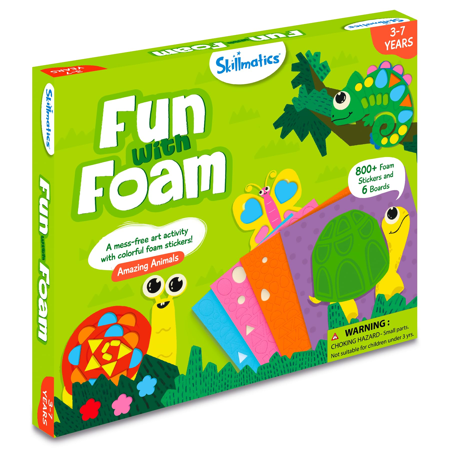 Skillmatics Art Activity - Fun with Foam Animals, No Mess Felt Sticker Art for Kids, Craft Kits, DIY Activity, Gifts for Boys & Girls Ages 3, 4, 5, 6, 7, Travel Toys