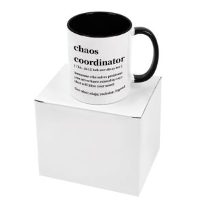 Cabtnca Chaos Coordinator Mug, Chaos Coordinator Gifts, Office Gifts for Coworkers, Boss Mug, Office Coordinator Mug, Coffee Mugs for Women, Teacher/Coworker/Boss Gifts for Women, 11Oz