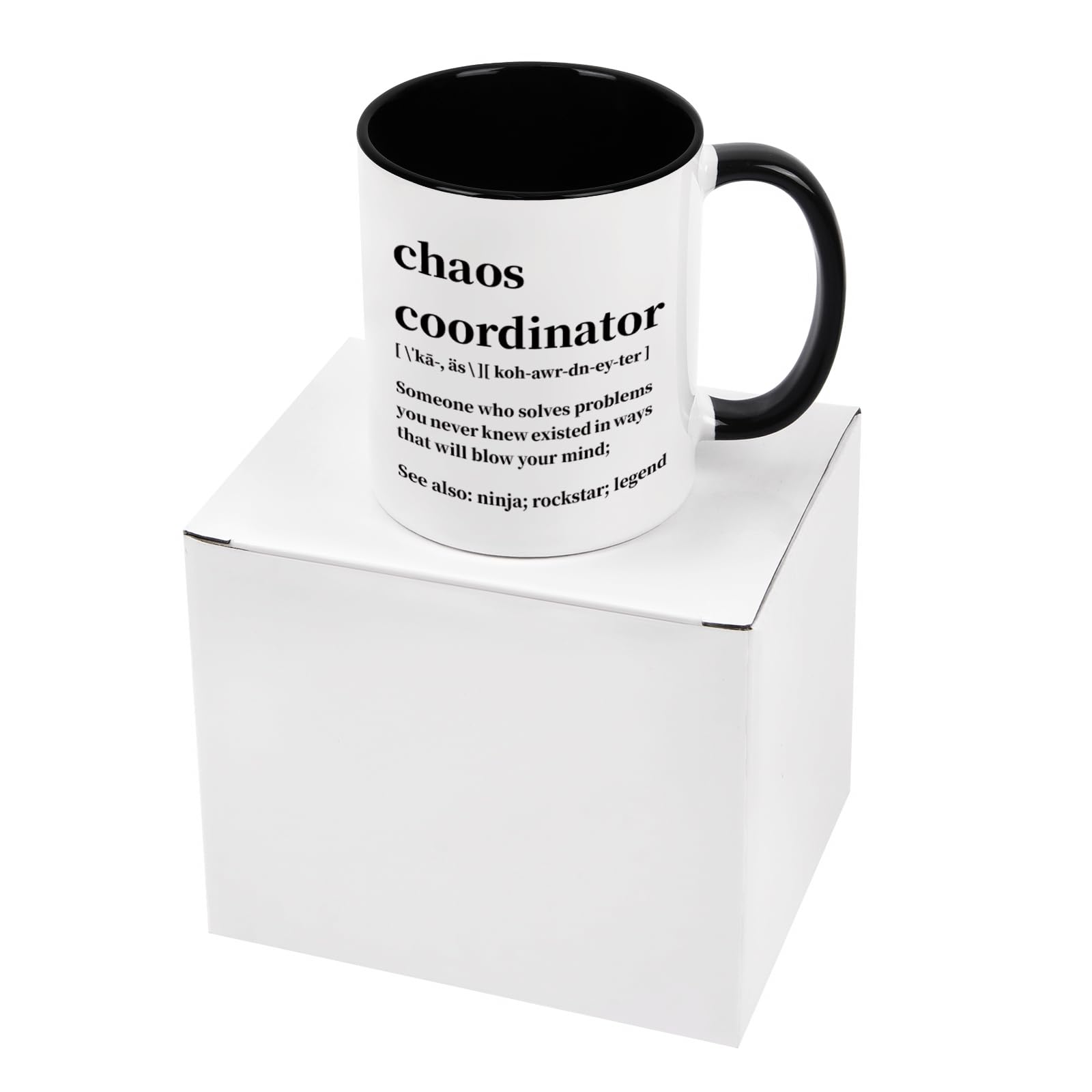 Cabtnca Chaos Coordinator Mug, Chaos Coordinator Gifts, Office Gifts for Coworkers, Boss Mug, Office Coordinator Mug, Coffee Mugs for Women, Teacher/Coworker/Boss Gifts for Women, 11Oz