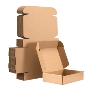 DUZCLI 12x9x4 Shipping Boxes Set of 20, Medium Kraft Corrugated Cardboard Boxes - for Small Business Supplies Packaging, Packing Boxes, Mailer Boxes and Gift Box