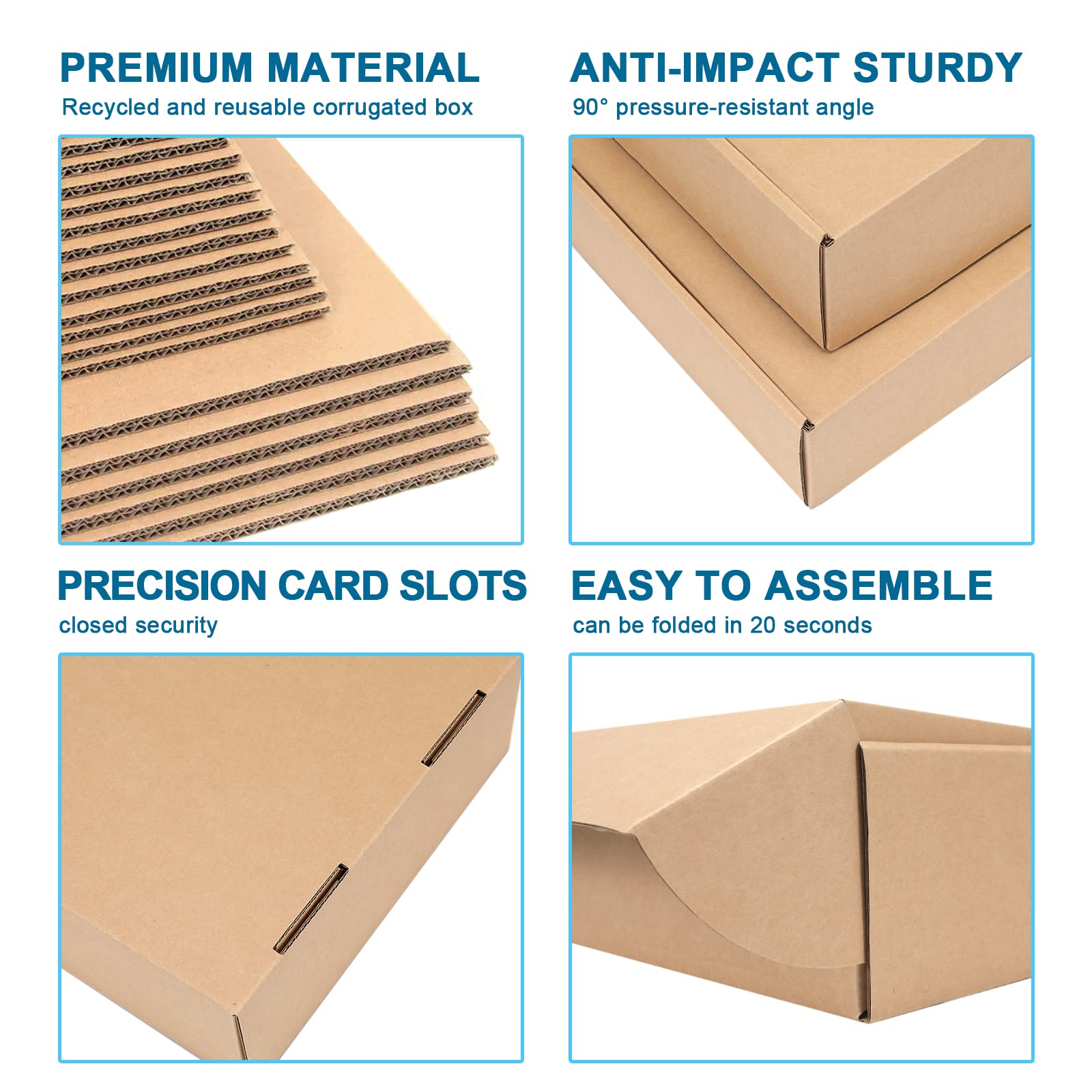 DUZCLI 12x9x4 Shipping Boxes Set of 20, Medium Kraft Corrugated Cardboard Boxes - for Small Business Supplies Packaging, Packing Boxes, Mailer Boxes and Gift Box