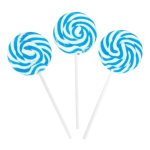 light blue swirl lollipops - 24 suckers individually wrapped - 2 inch pops