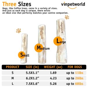 VINPETWORLD Coffee Wood Dog Chew Toy | 100% Natural from Vietnam Forest (R) | Safe and Long-Lasting Real Coffee Wood | for Your Smart Dogs - Size M