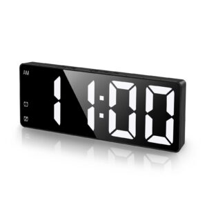 loficoper digital alarm clock, led alarm clock for bedroom, (new version) 6.5'' electronic clock with usb charging port, dual alarm, snooze for bedroom, living room, office