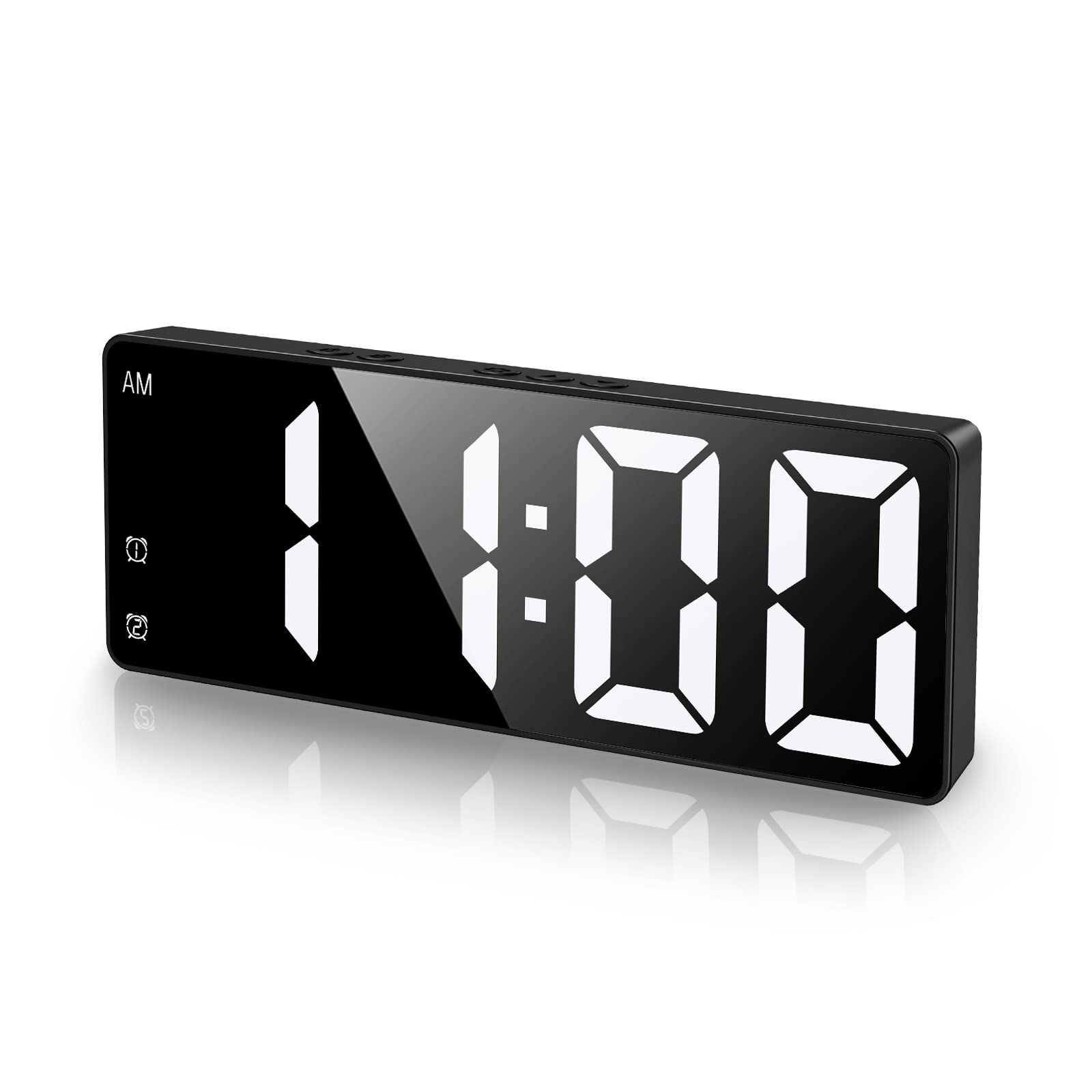 LOFICOPER Digital Alarm Clock, LED Alarm Clock for Bedroom, (New Version) 6.5'' Electronic Clock with USB Charging Port, Dual Alarm, Snooze for Bedroom, Living Room, Office